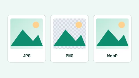 Tres vistas de una misma ilustración para comparar JPG, PNG y WebP