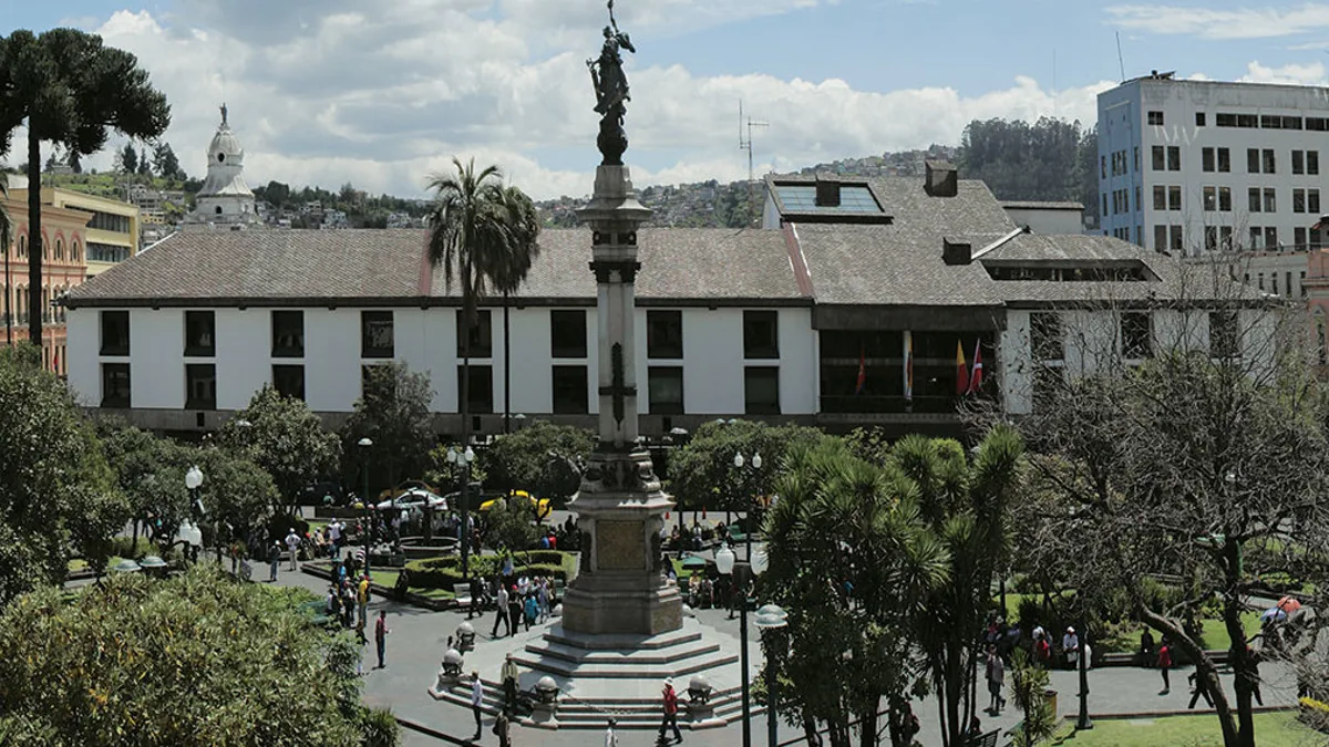 View of Quito municipal building, archive; not the reported raid