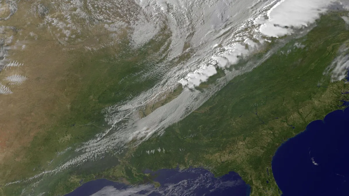 Archive 2012 satellite image of a cold front; it does not show the October 2026 weather system over Mexico.