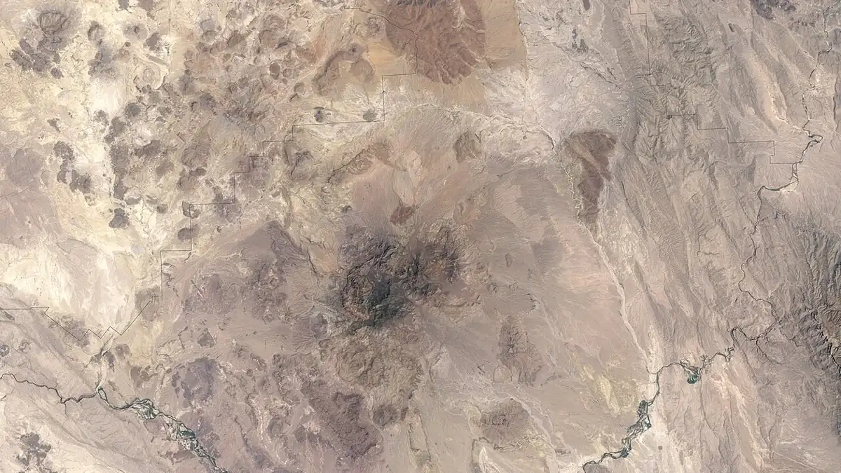 Vista satelital del parque Big Bend; imagen contextual que no muestra una obra fronteriza autorizada.