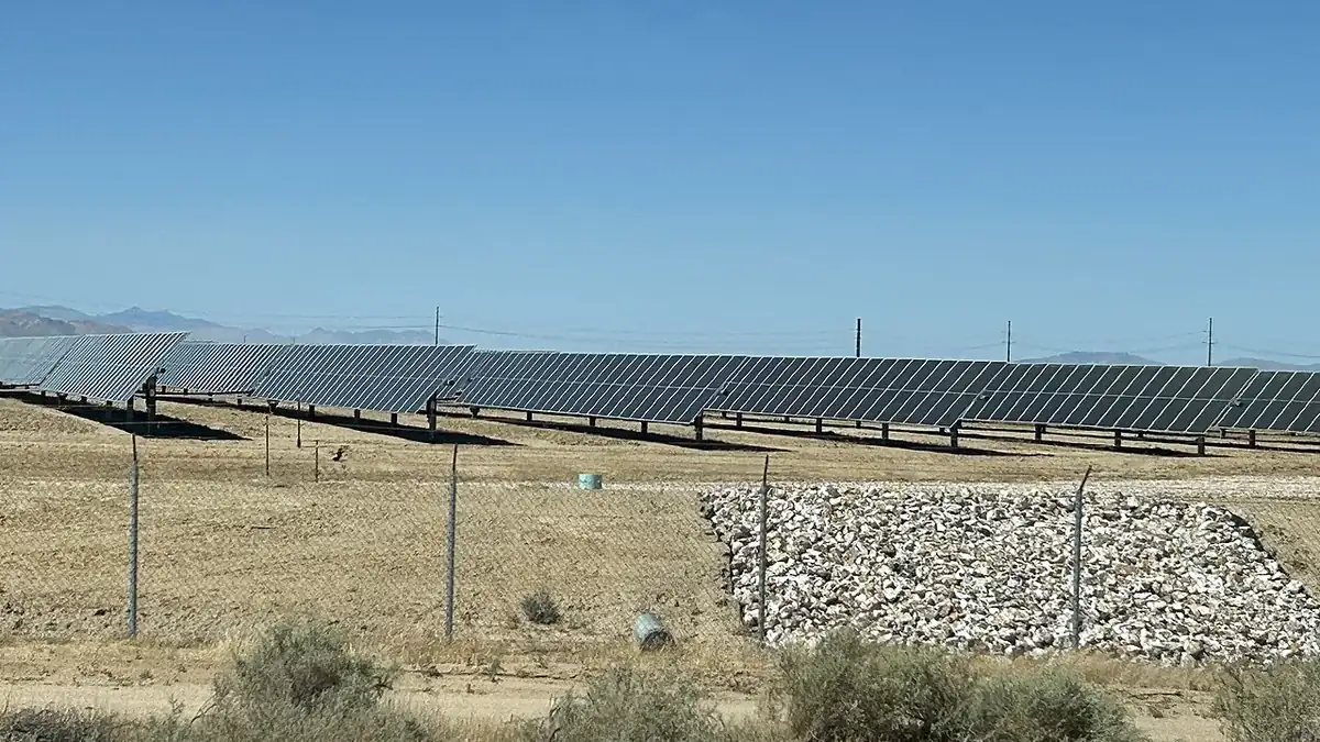 Archival solar farm photo, illustrating the cleantech sector rather than the COP31 talks.