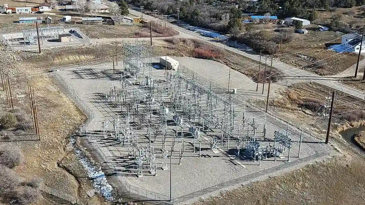 Electric substation in Colorado, United States, 2025; contextual, not Ecuador