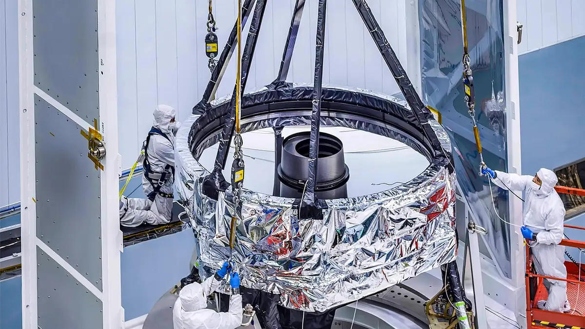 Roman optical telescope assembly in 2024; NOT an astronomical image taken by Roman